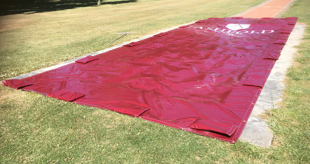 Long Jump Sand Pit Covers/Roller Systems, Heavy Duty, NonPorous PVC